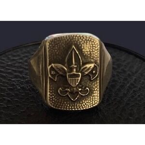Vintage Boy Scouts of America Ring Sterling Silver Size 6 BSA Emblem